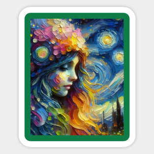 Fairy in Starry night Sticker